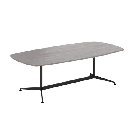 Loft Barrel Table - 2400 - Single Frame - Black - Grey Oak